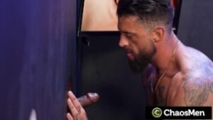 Tatted Stud Sucks BBC Through Gloryhole – Jake Waters, Alpha Wolfe – ChaosMen