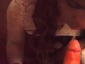 Crossdresser Gets Cummed On After Sucking Cock