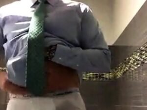 Big-Cock Daddy Strokes at Work