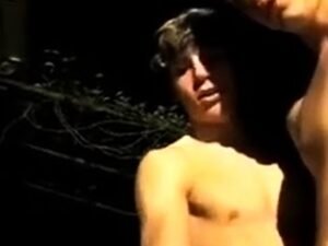 Twink Gets a Helping Hand from His Buddy Outdoors