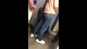 Cruising a bathroom with lots of horny hot guys